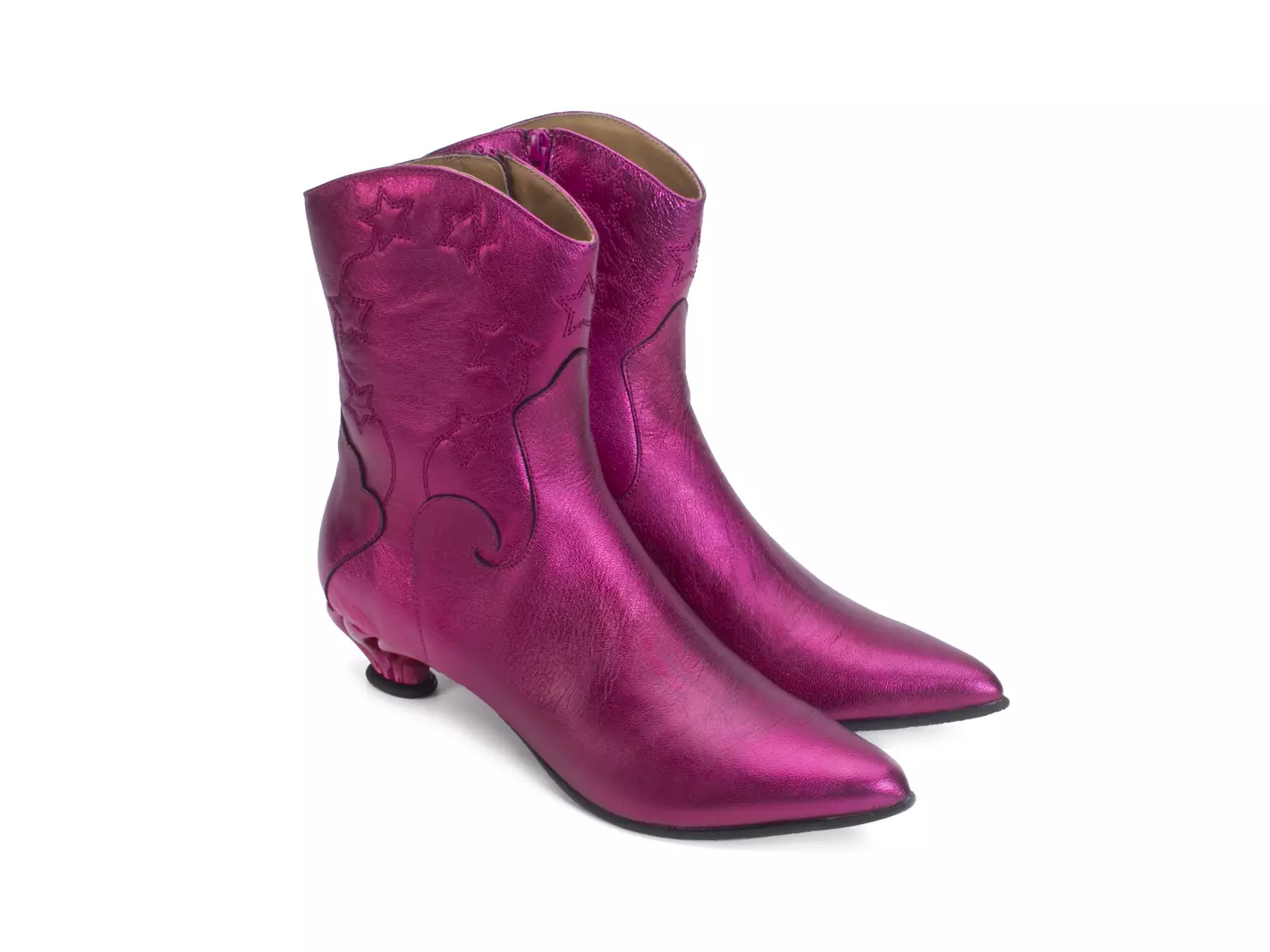John Fluevog Noctiluca Bottillon Western Avec Fermeture à Glissière