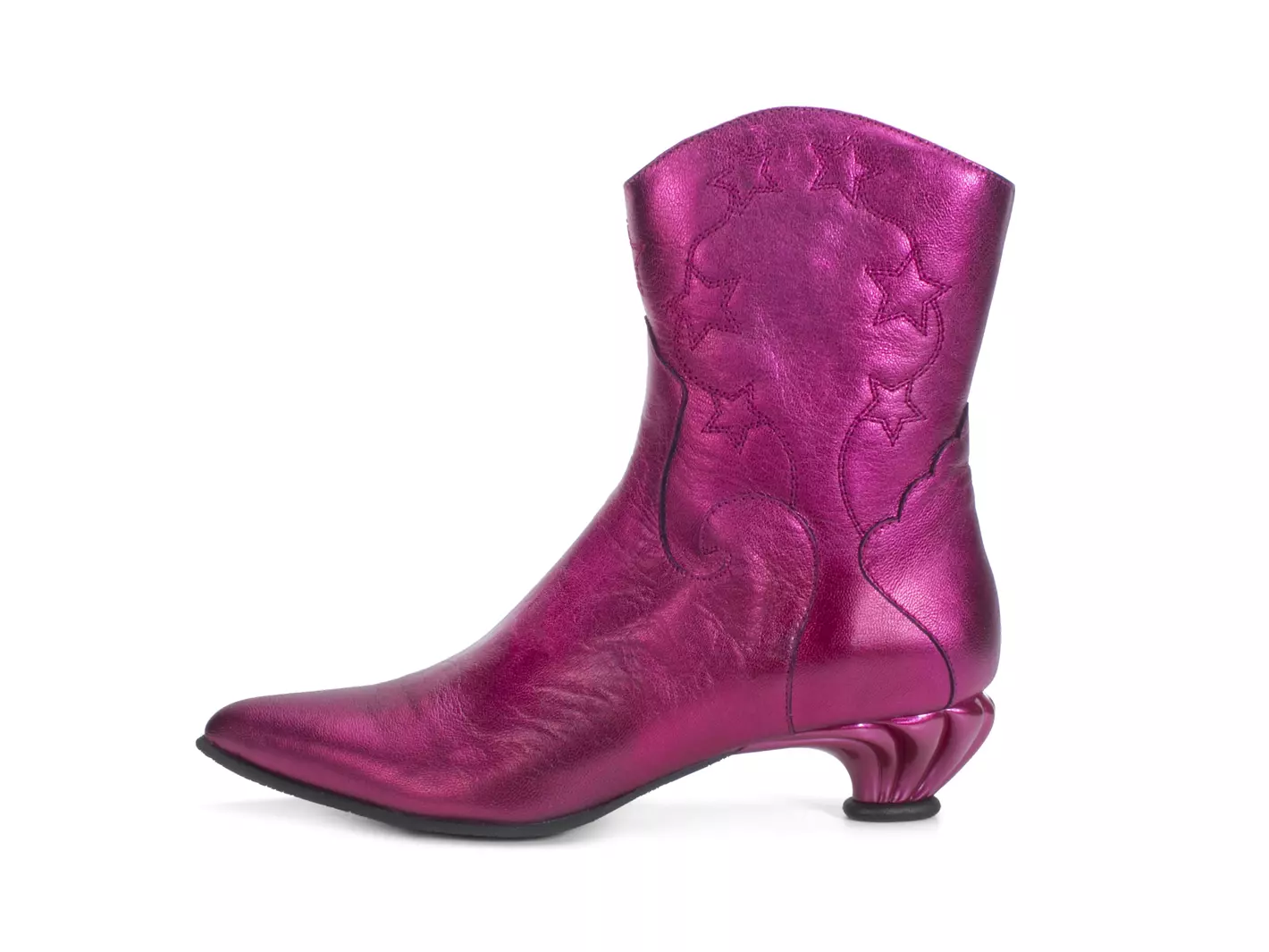 john fluevog Noctiluca Bottillon western avec fermeture à glissière