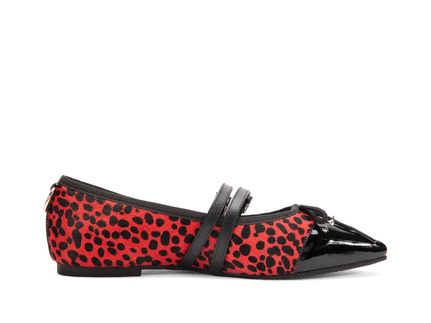 John Fluevog Pina Double-Strap Flats With Metal Studs