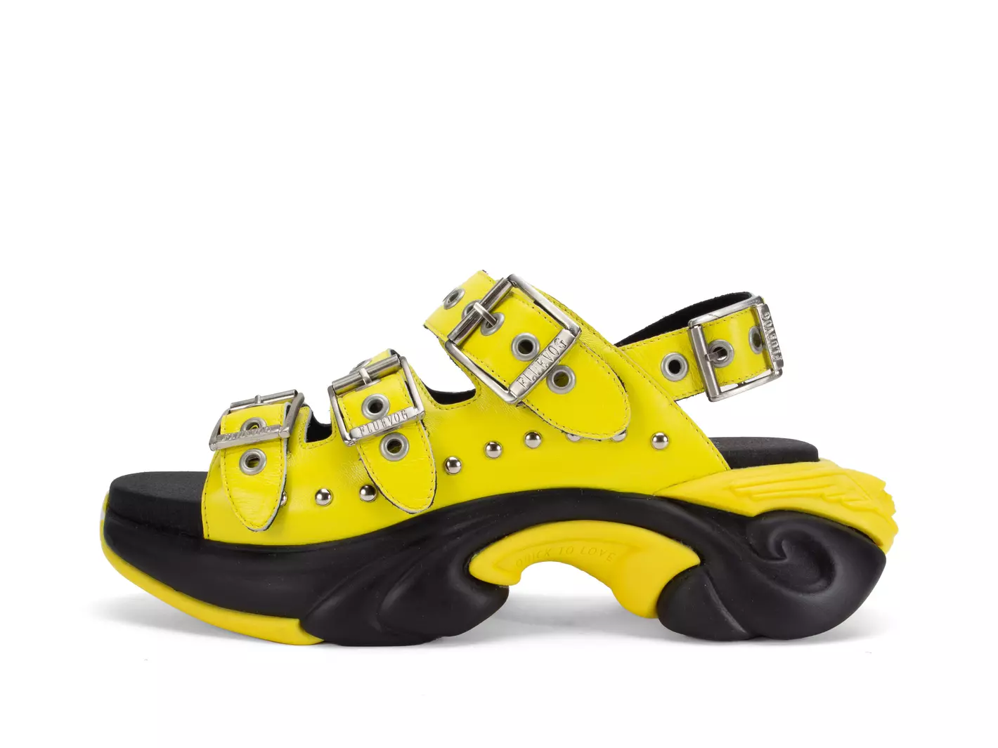 john fluevog Rebel Sandale bouclée avec rivets en métal