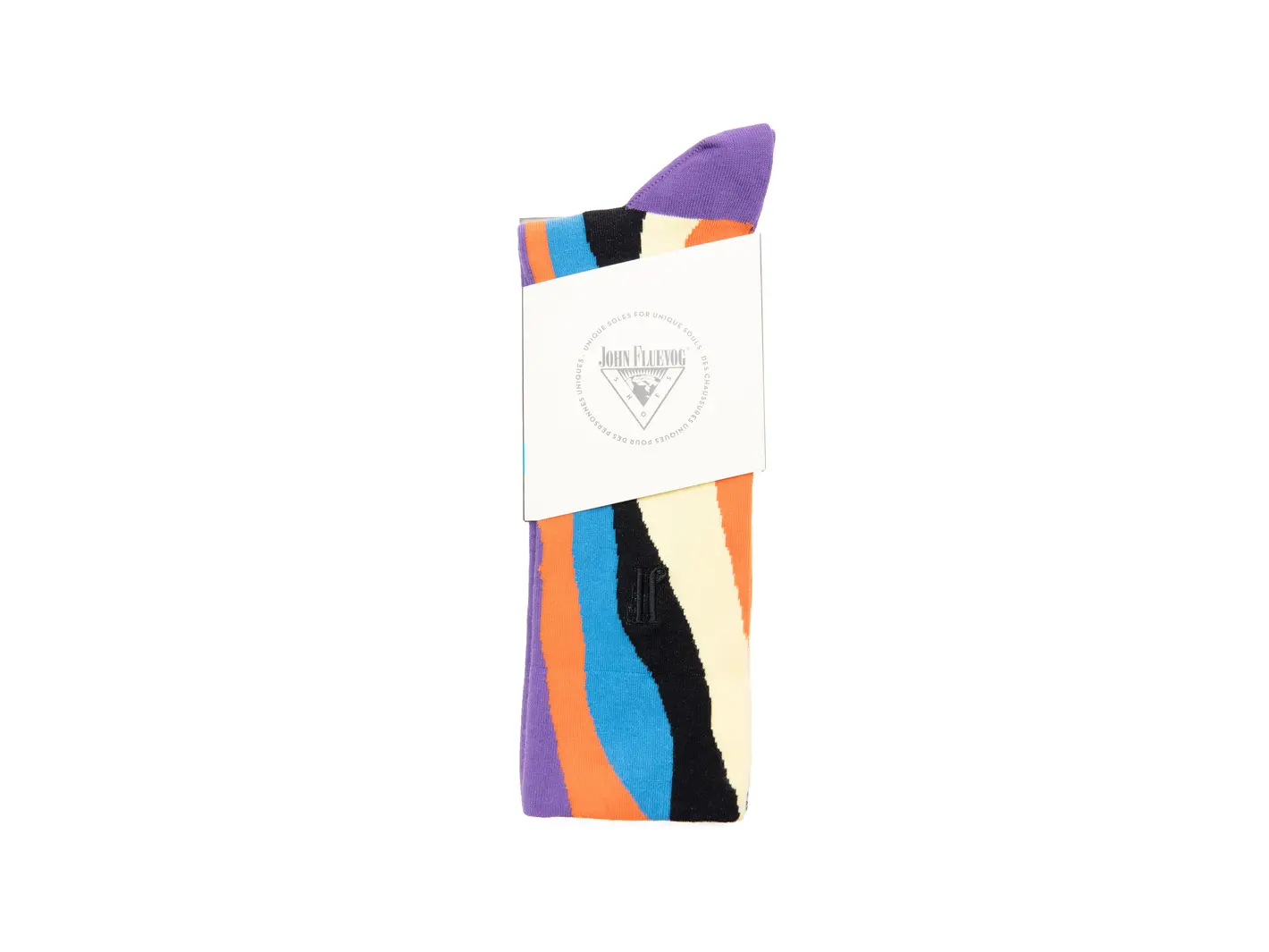 John Fluevog Rogue Vog Socks Chaussette à Ligne Sinueuse Colorée