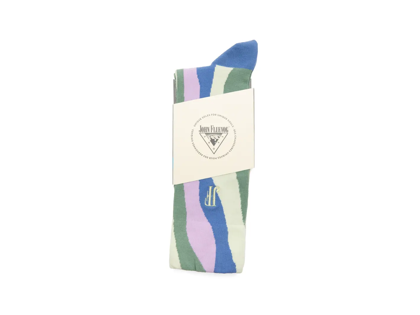 John Fluevog Rogue Vog Socks Chaussette à Ligne Sinueuse Colorée