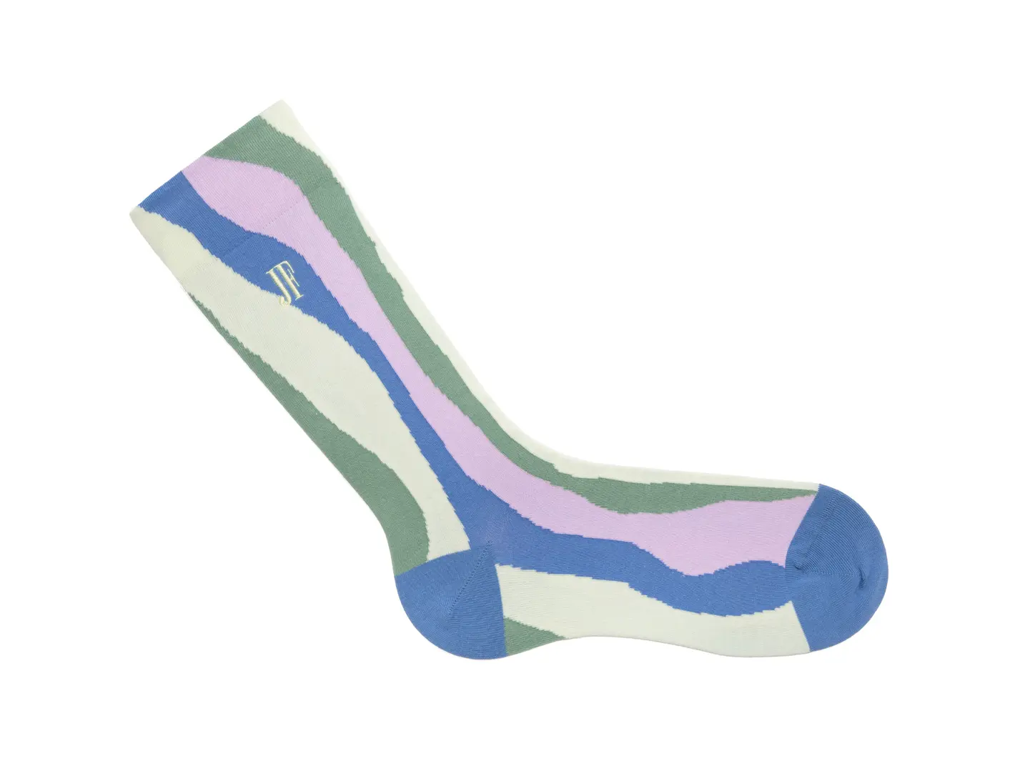 John Fluevog Rogue Vog Socks Chaussette à Ligne Sinueuse Colorée