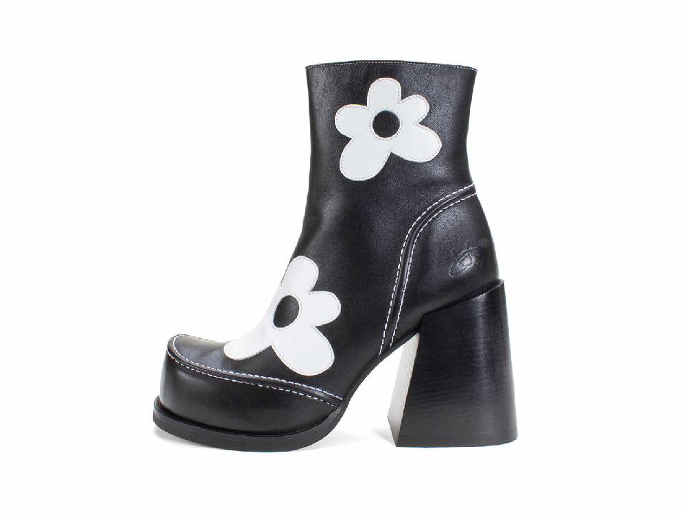 john fluevog Rory Bottillon fleuri à fermeture à glissière