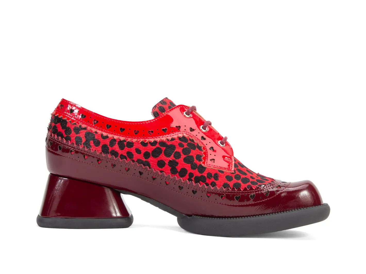 John Fluevog Rosamund Lace-Up Heels With Brogue Hearts