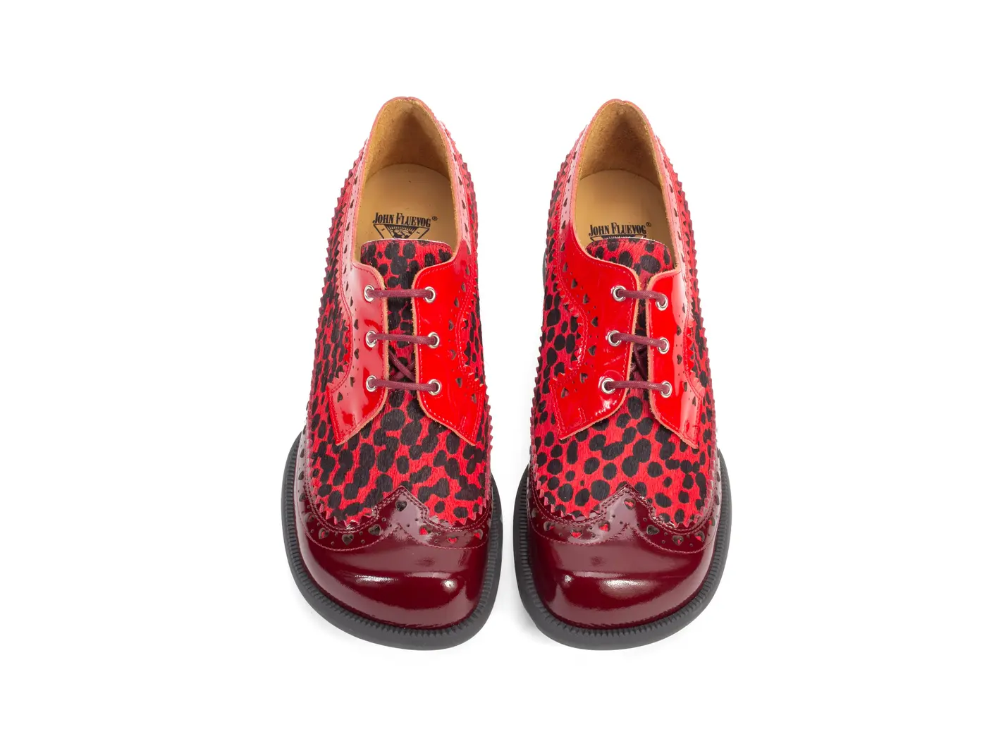 John Fluevog Rosamund Lace-Up Heels With Brogue Hearts