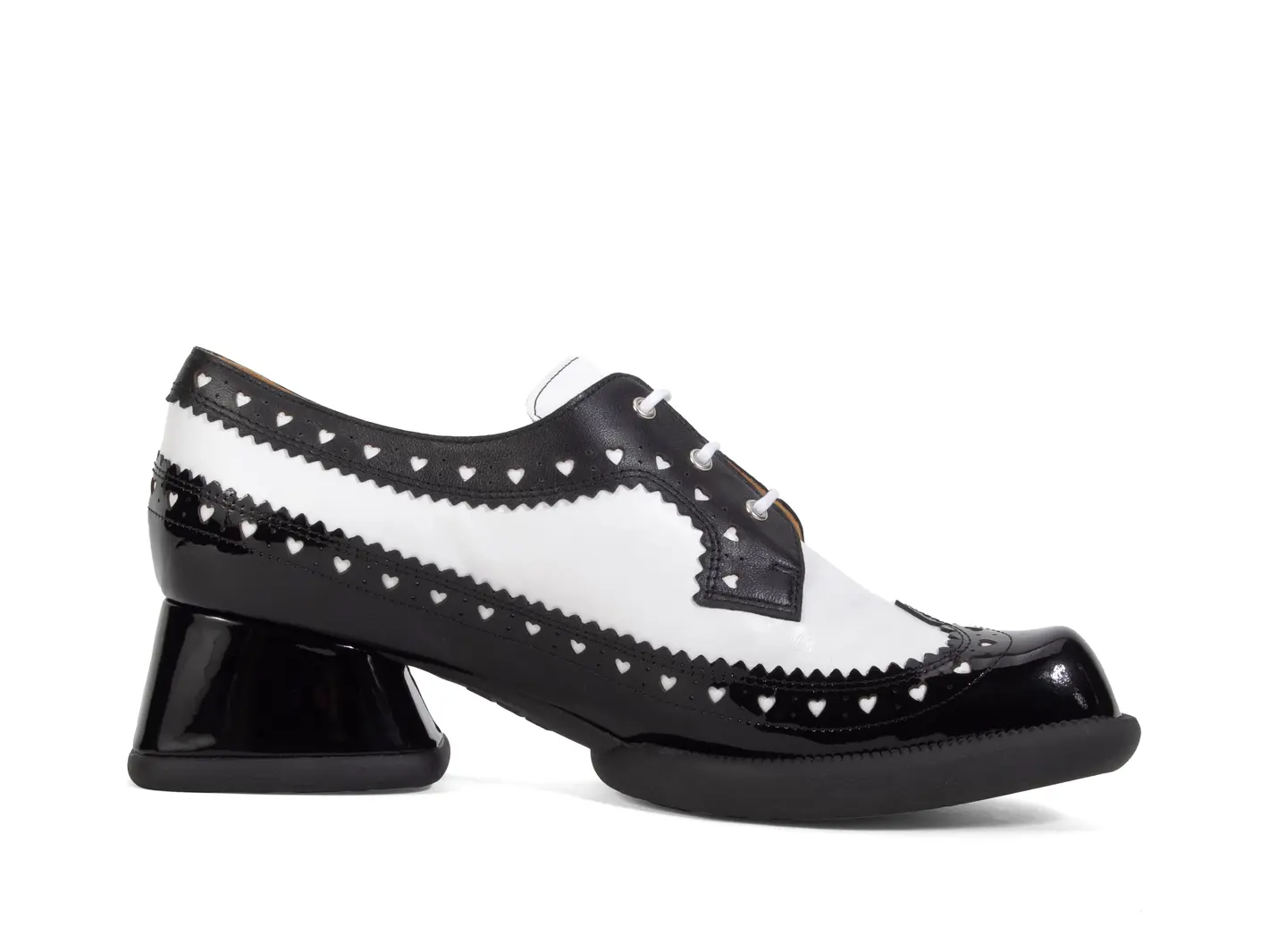 John Fluevog Rosamund Lace-Up Heels With Brogue Hearts