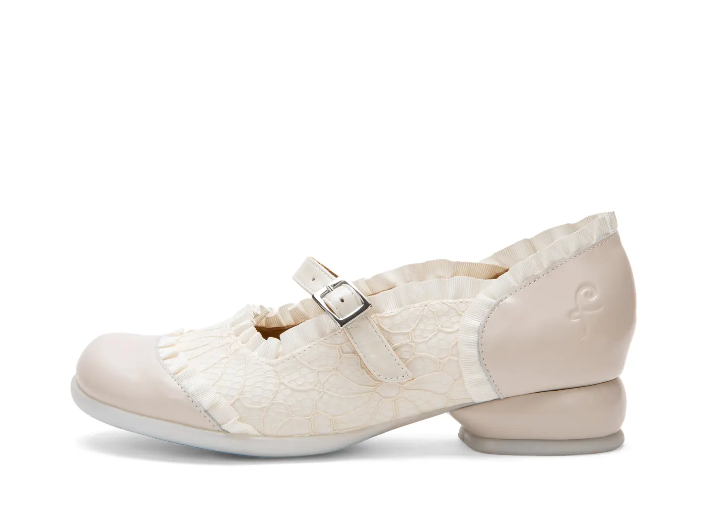 john fluevog Sandz Charles IX avec surpiqûre et volants