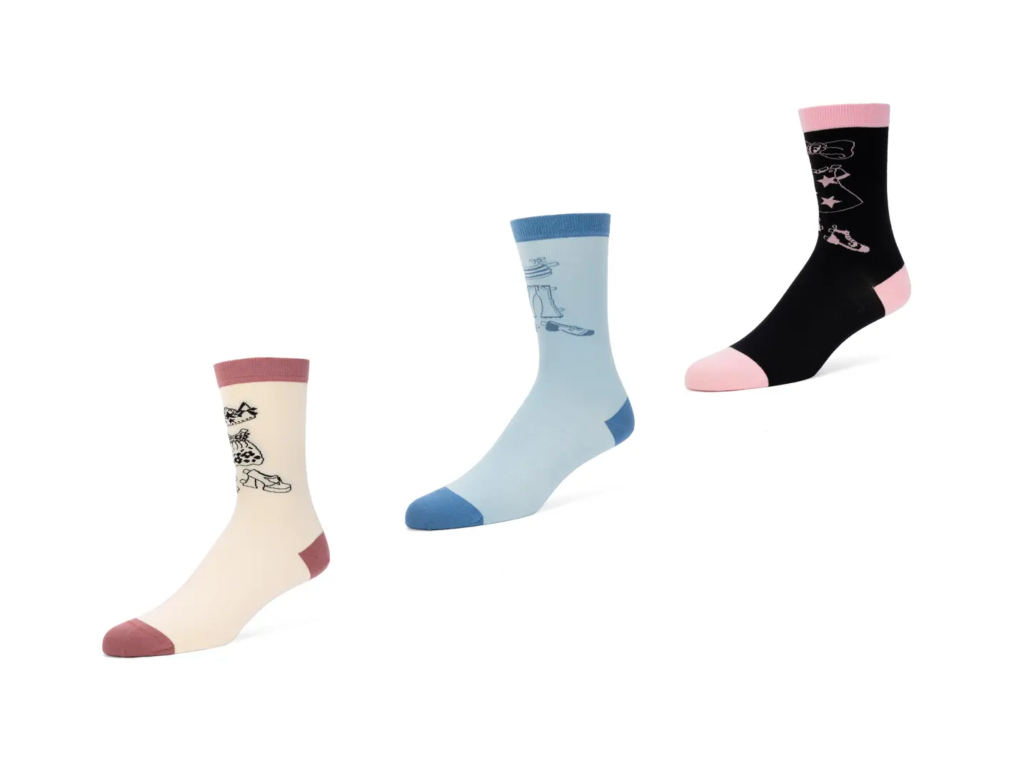 john fluevog Tag Vog Socks (3-Pack) 3-Pack Dollhouse Socks