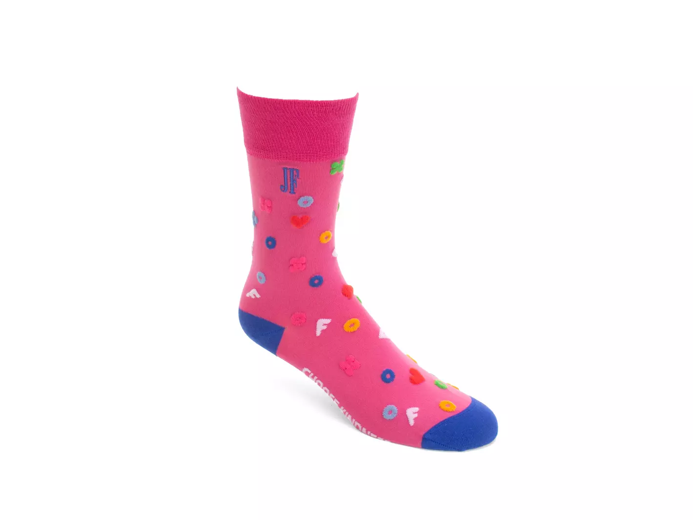 john fluevog Timmy Vog Socks Chaussette à logos duveteux