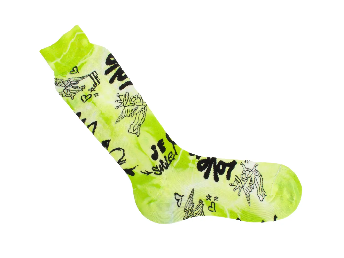 John Fluevog Wolfie Vog Socks Chaussette à Graffitis