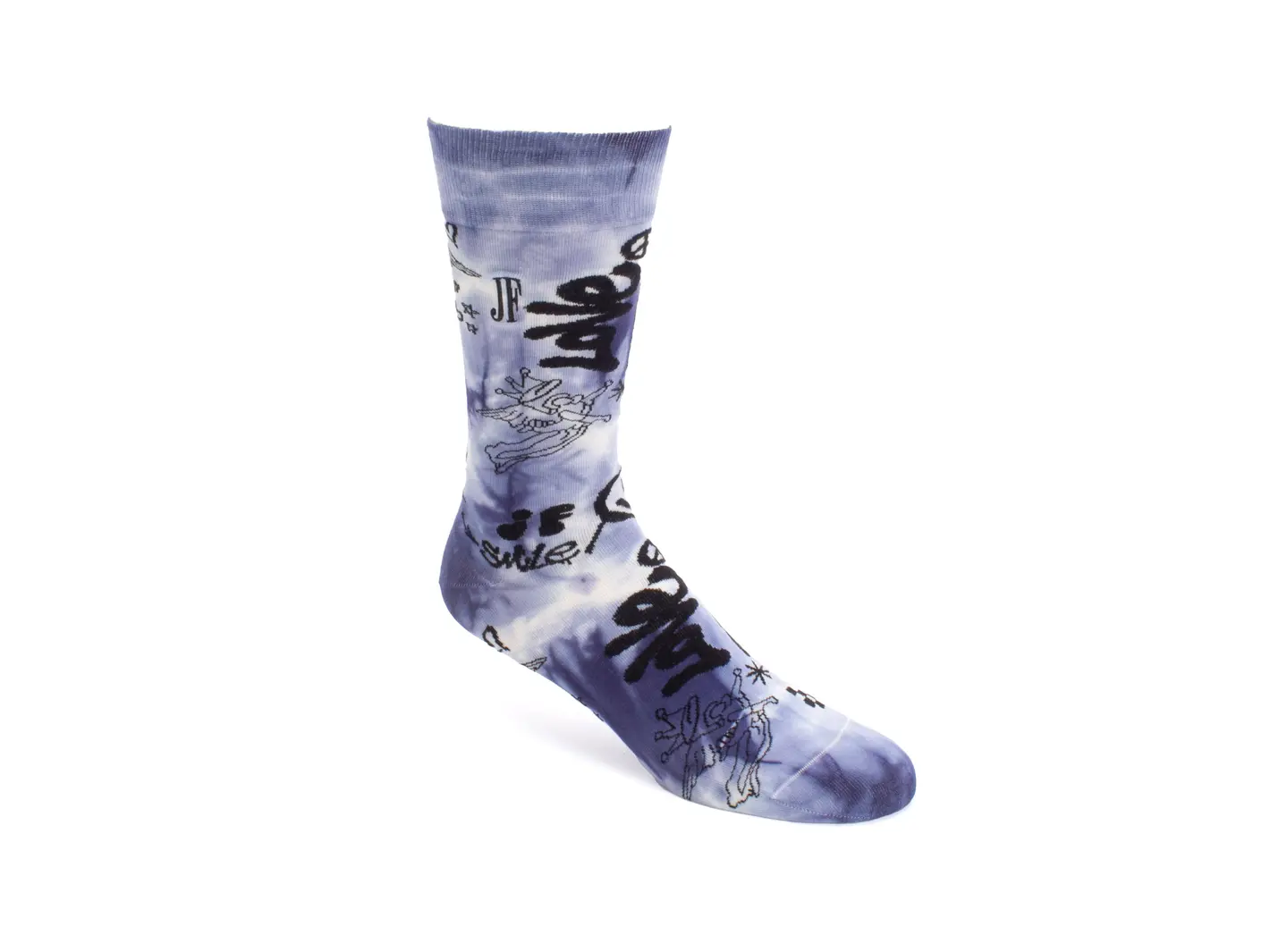 john fluevog Wolfie Vog Socks Chaussette à graffitis