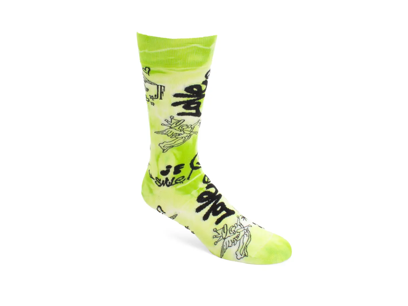 john fluevog Wolfie Vog Socks Chaussette à graffitis