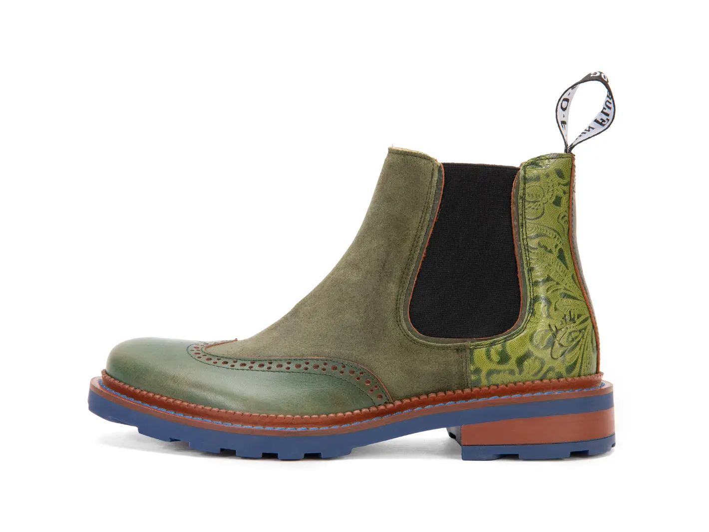 john fluevog Zedkiel Bottine cambrée bout golf perforé