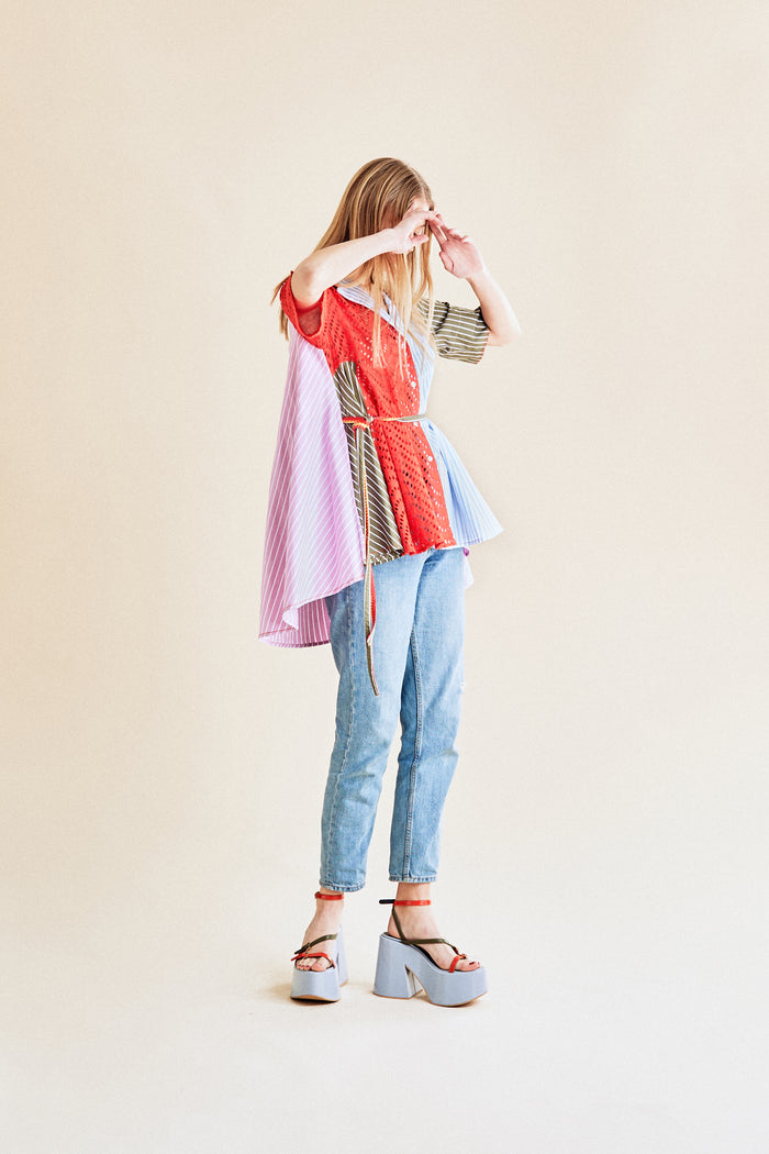 Jour Né Chemise Patchwork Large Volume