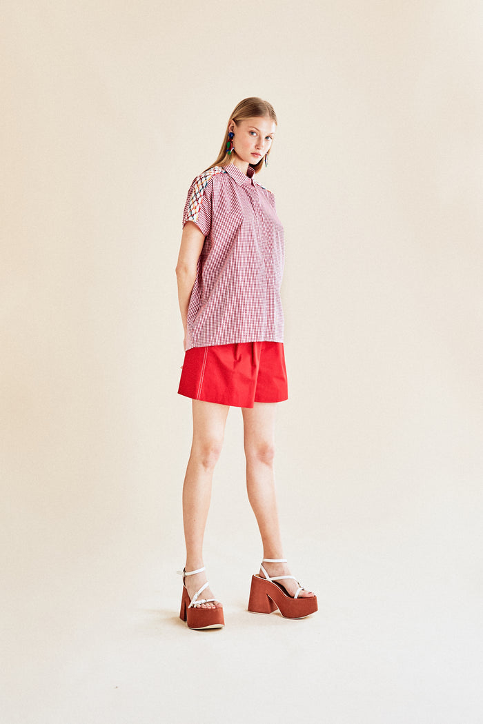 Jour Né Chemise Vichy Rouge