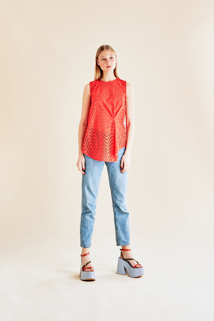 Jour Né Débardeur En Broderie Anglaise