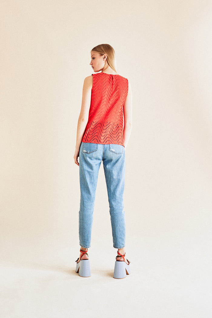 Jour Né Débardeur En Broderie Anglaise