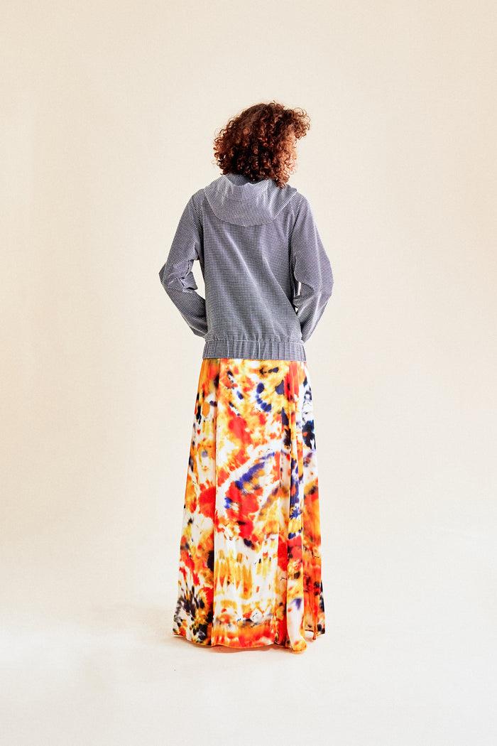 Jour Né Gilet à Capuche En Seersucker Bleu Marine