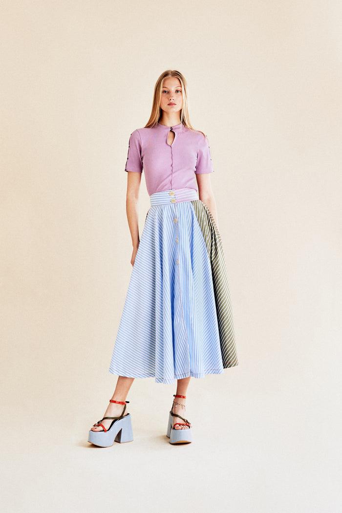 jour né Jupe Soleil Patchwork