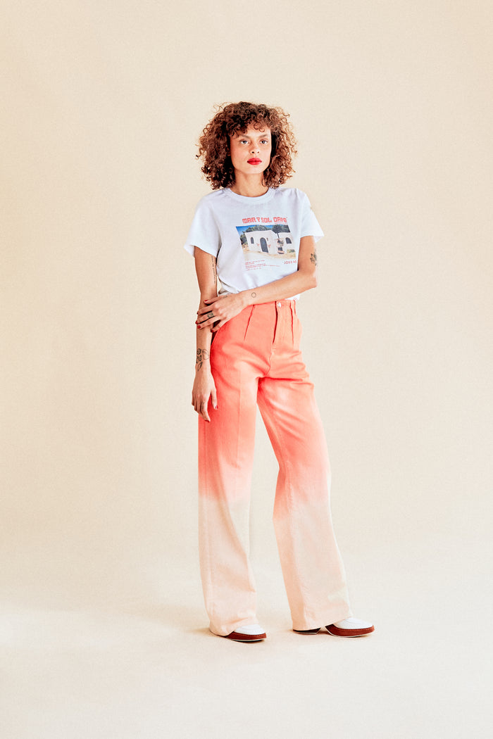 jour né Pantalon Degradé taille haute