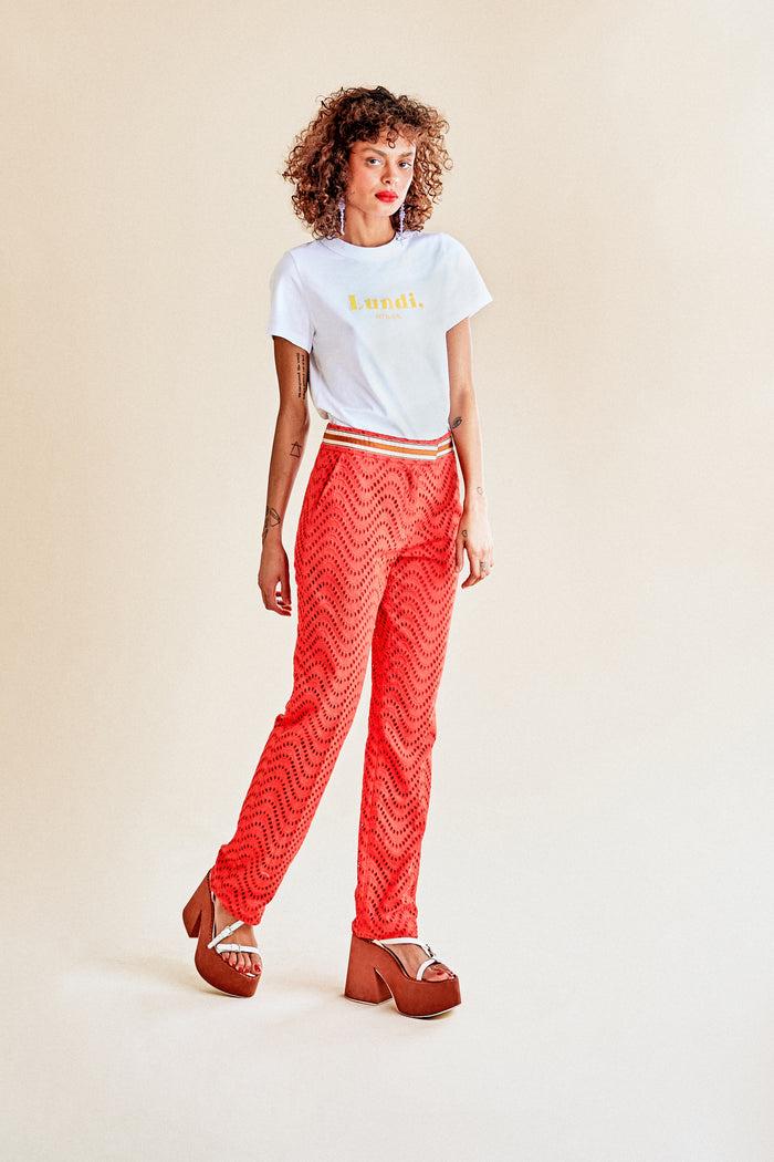 jour né Pantalon en broderie anglaise