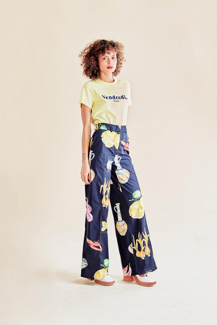 Jour Né Pantalon Imprimé Méditerranéen Navy