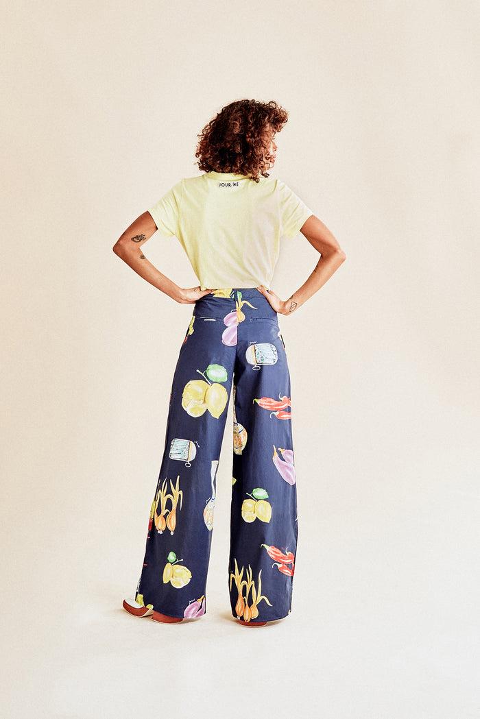 Jour Né Pantalon Imprimé Méditerranéen Navy