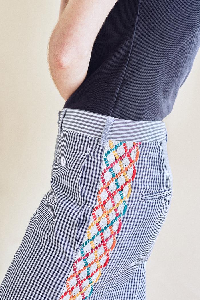 Jour Né Pantalon Vichy Navy