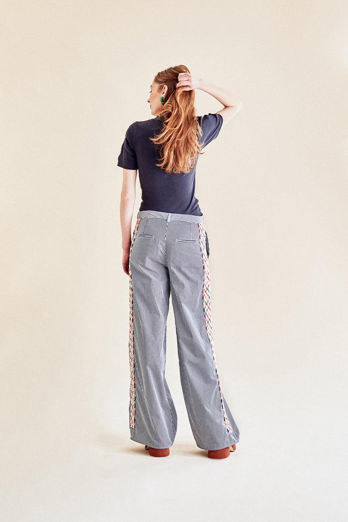 Jour Né Pantalon Vichy Navy
