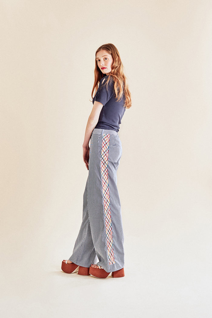 jour né Pantalon vichy navy