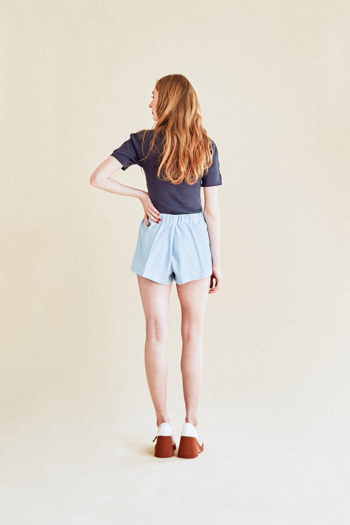 Jour Né Short Bi-matière Baby Blue