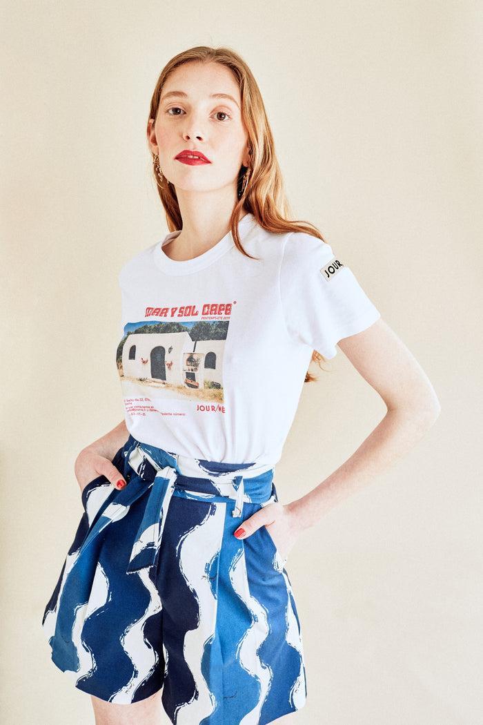 Jour Né Short Workwear Vagues Bleu Marine