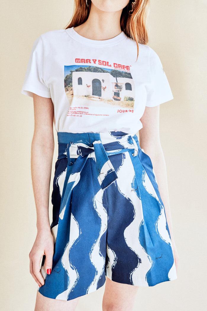 Jour Né Short Workwear Vagues Bleu Marine