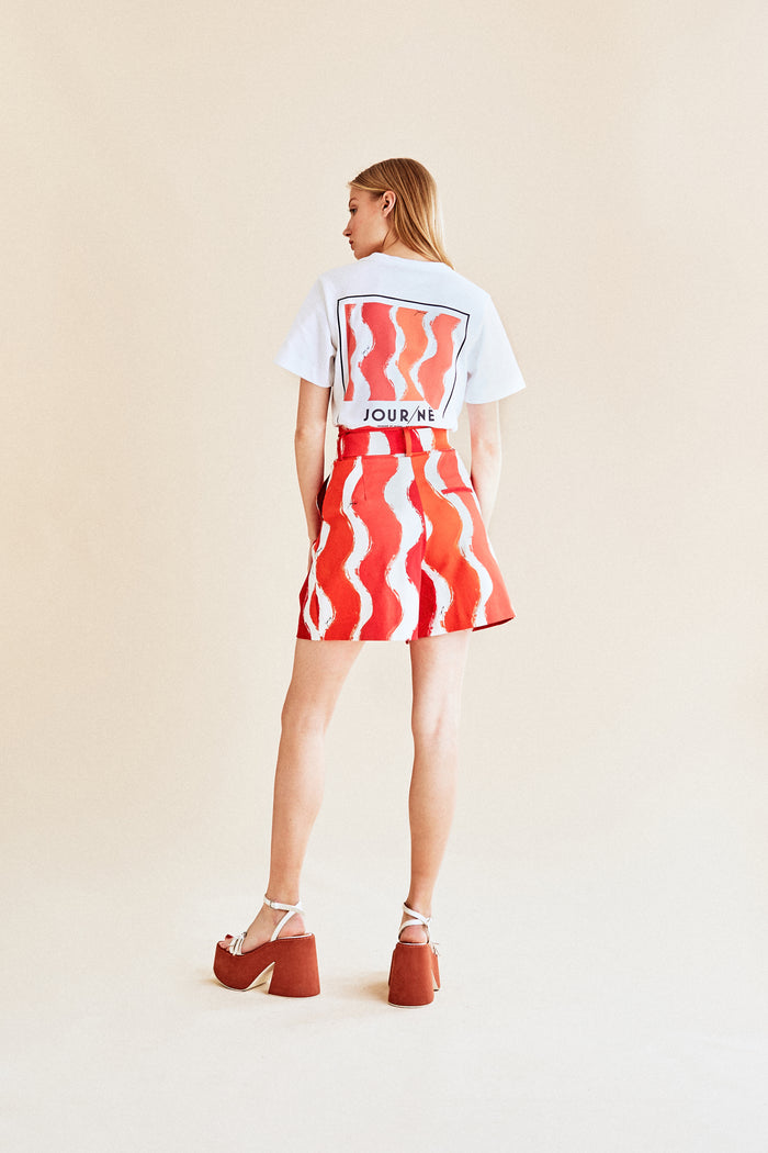 Jour Né Short Workwear Vagues Rouge