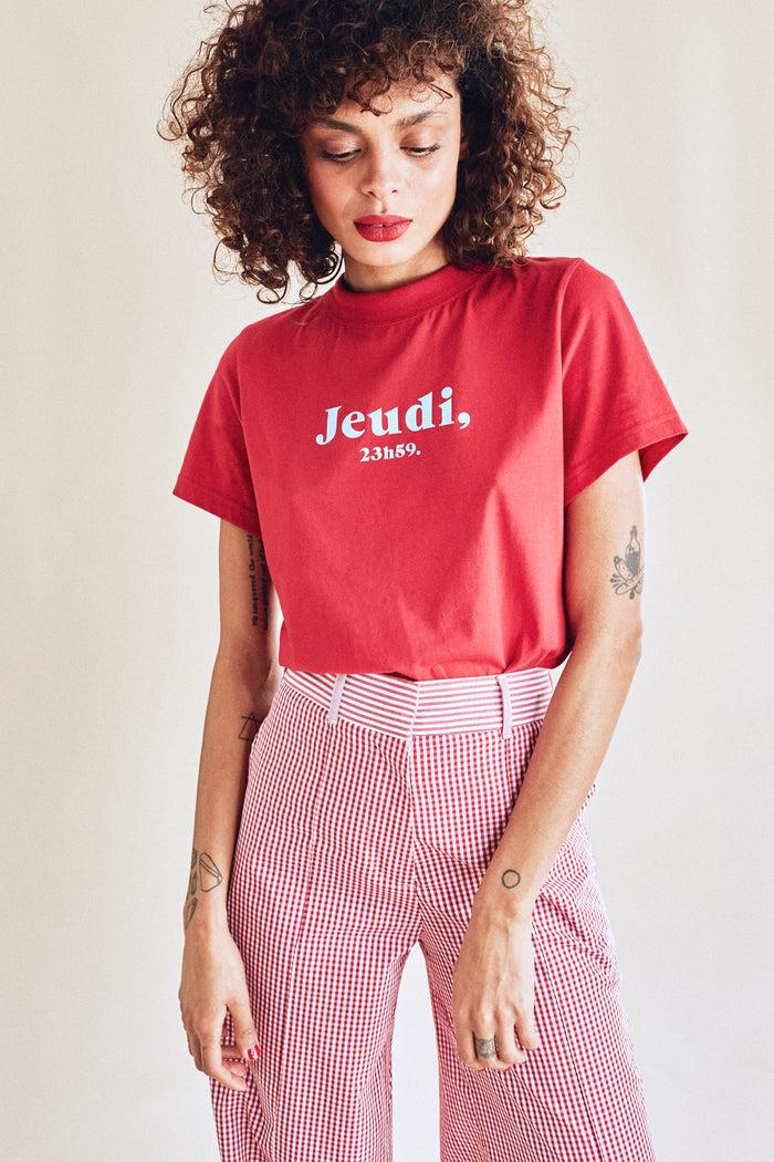 jour né Tee shirt JOUR rouge