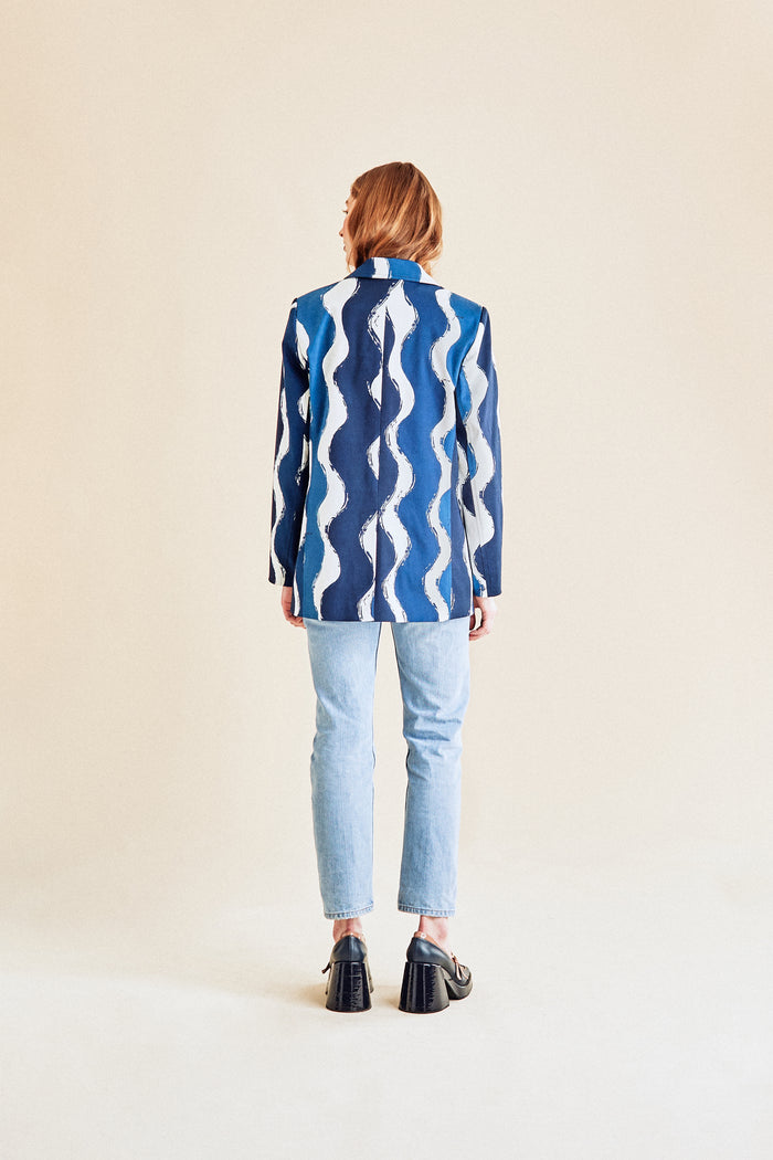Jour Né Veste Workwear Vagues Bleue