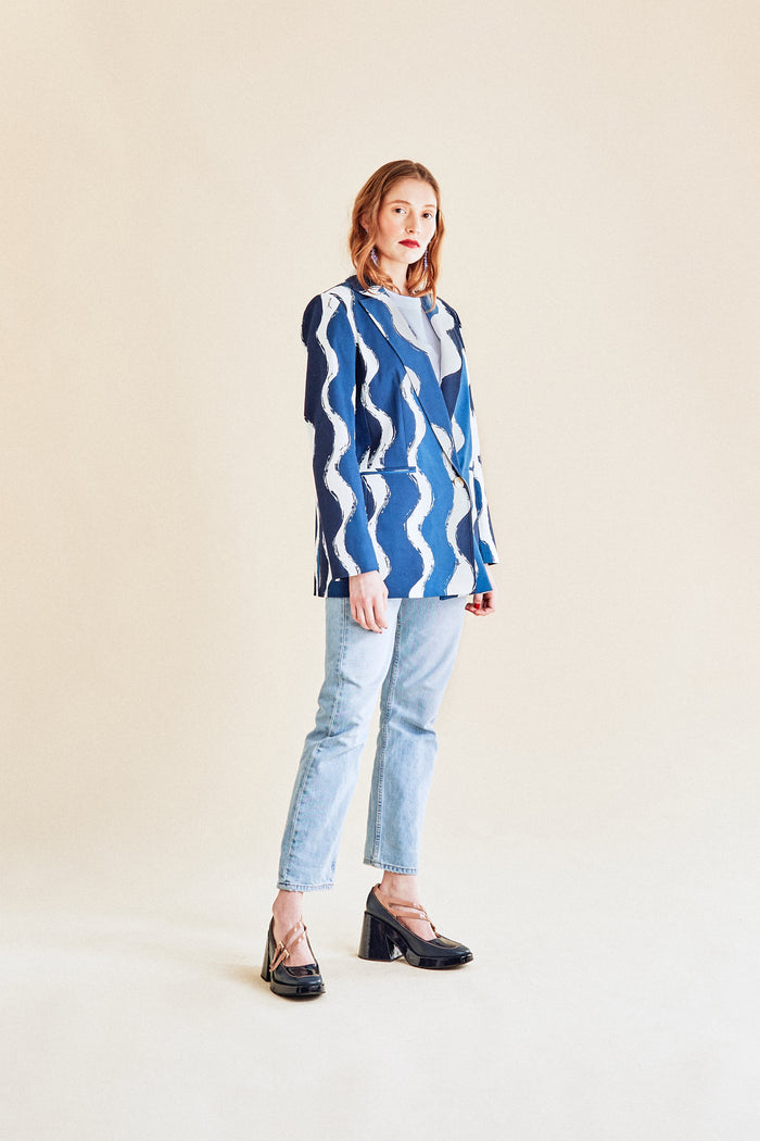 Jour Né Veste Workwear Vagues Bleue