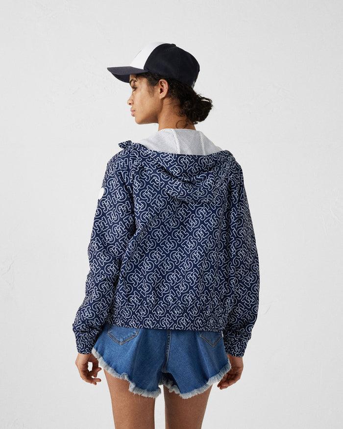 Just Over The Top Blouson Coupe-vent Léger à Capuche Mono Marine Alize Monogram