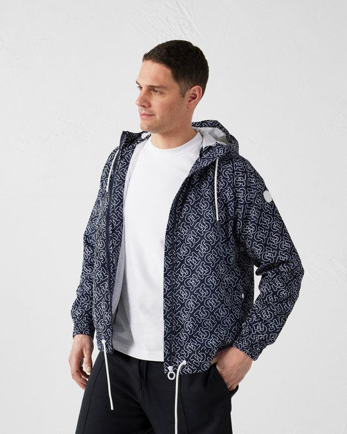 Just Over The Top Blouson Coupe-vent Léger à Capuche Mono Marine Storm Monogram