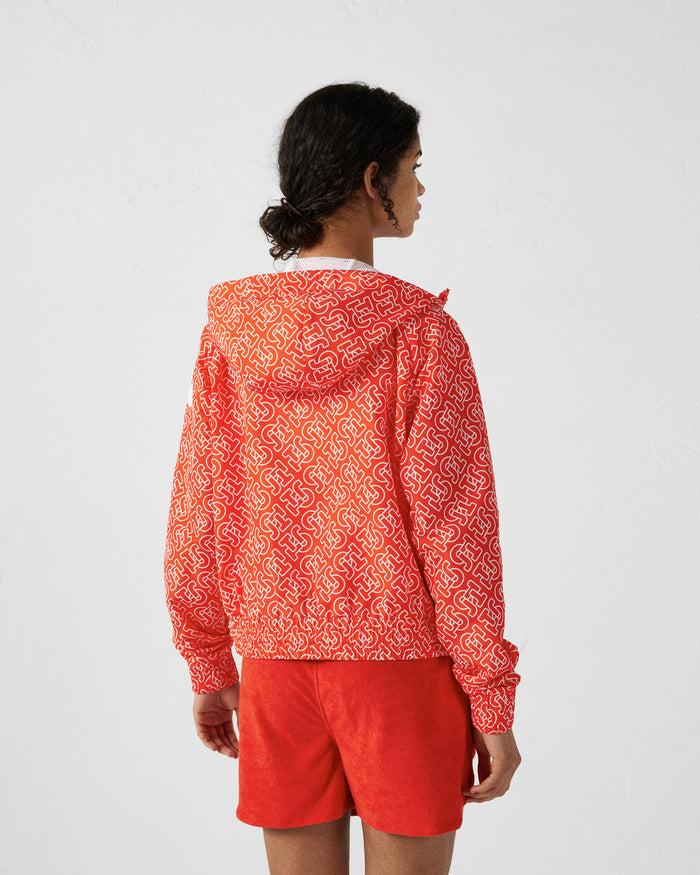 Just Over The Top Blouson Coupe-vent Léger à Capuche Mono Rouge Feu Alize Monogram