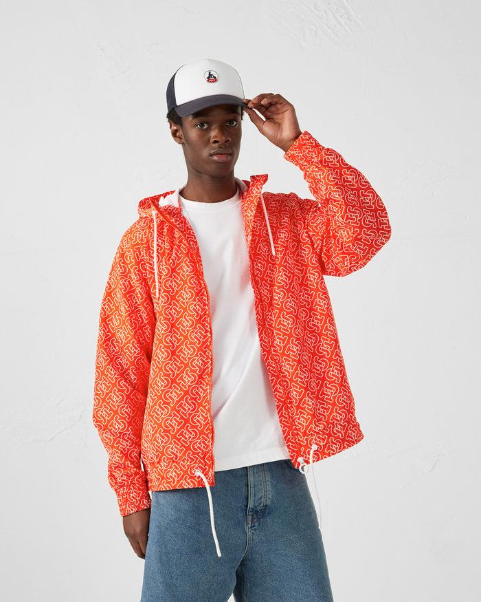 Just Over The Top Blouson Coupe-vent Léger à Capuche Mono Rouge Feu Storm Monogram