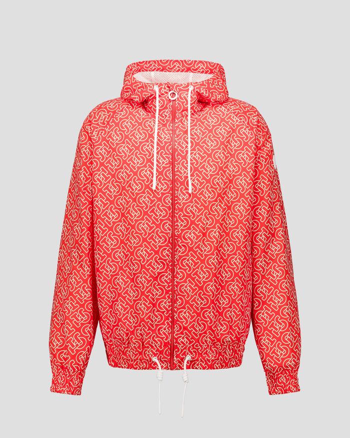 just over the top Blouson coupe-vent léger à capuche Mono rouge feu Storm monogram