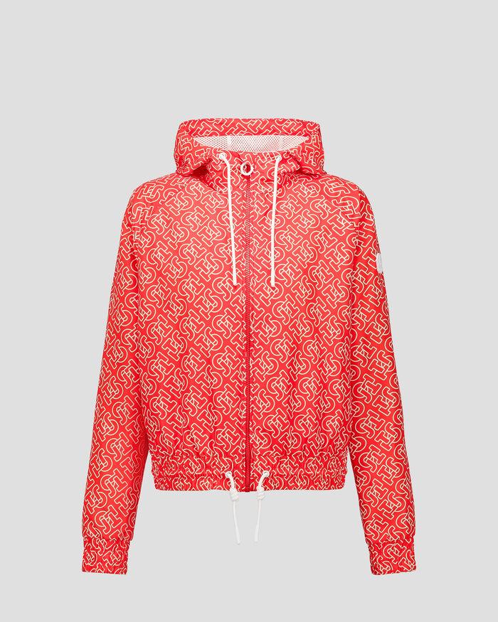 just over the top Blouson coupe-vent léger à capuche Mono rouge feu Alize monogram