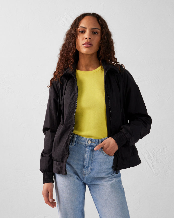 Just Over The Top Blouson Coupe-vent Léger à Capuche Noir Alize