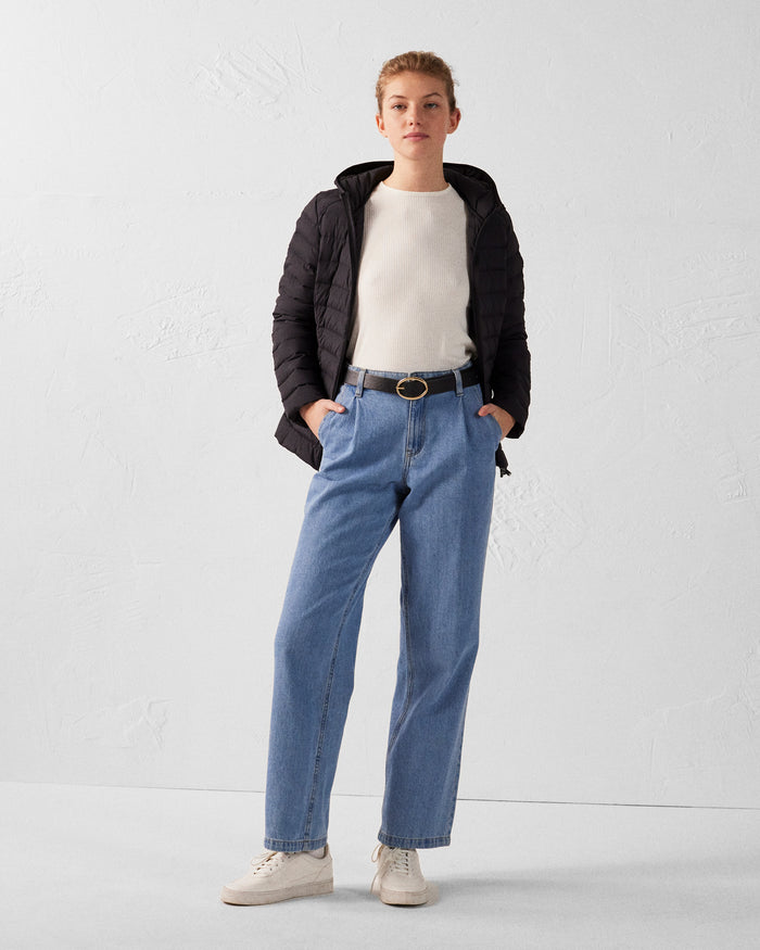 Just Over The Top Doudoune à Capuche Stretch Légère Noir Salma