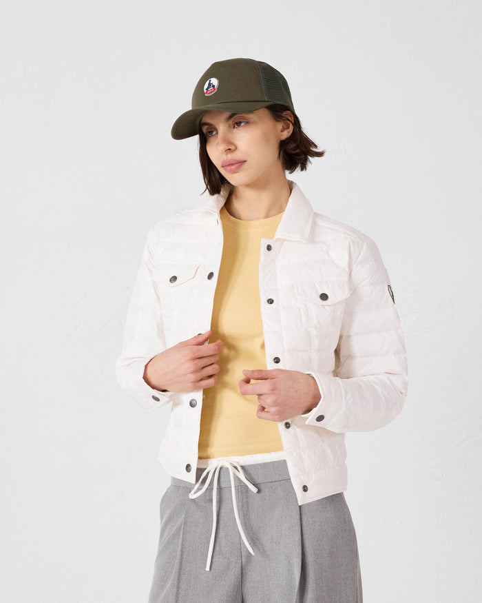Just Over The Top Doudoune Courte Esprit Denim Blanc Elise