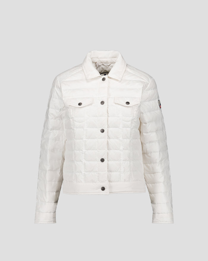just over the top Doudoune courte esprit denim Blanc Elise