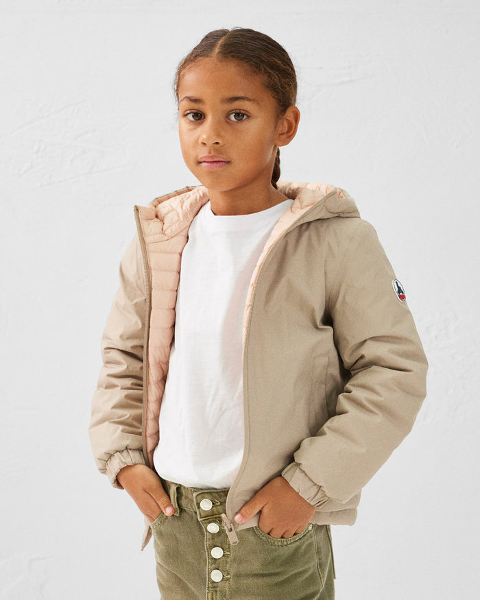 Just Over The Top Doudoune Enfant Réversible à Capuche Ultralight Beige/Pêche Clair Kyoto 2.0