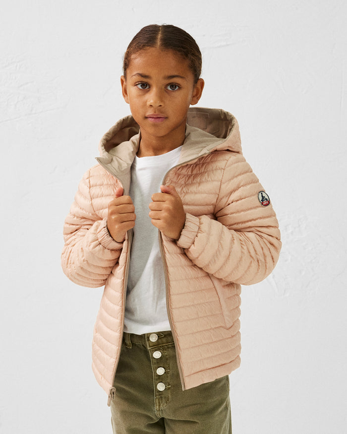 Just Over The Top Doudoune Enfant Réversible à Capuche Ultralight Beige/Pêche Clair Kyoto 2.0